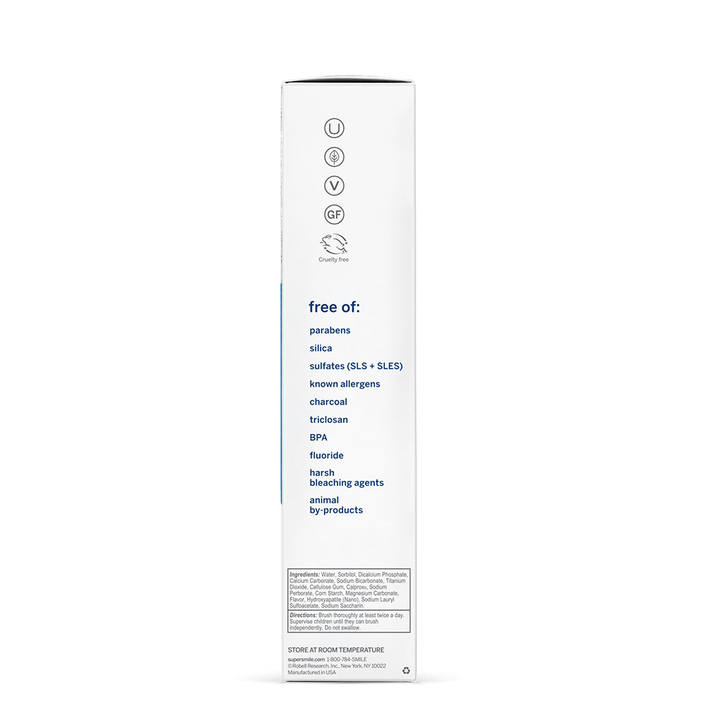 Supersmile professional whitening toothpaste packaging on a white background