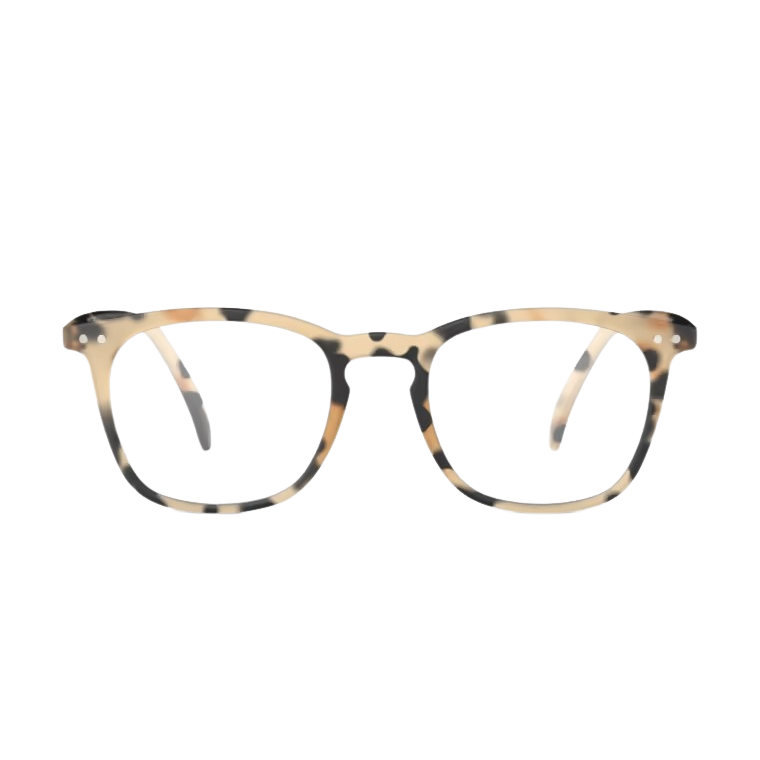 Llight Tortoiseshell eyeglasses on a white background