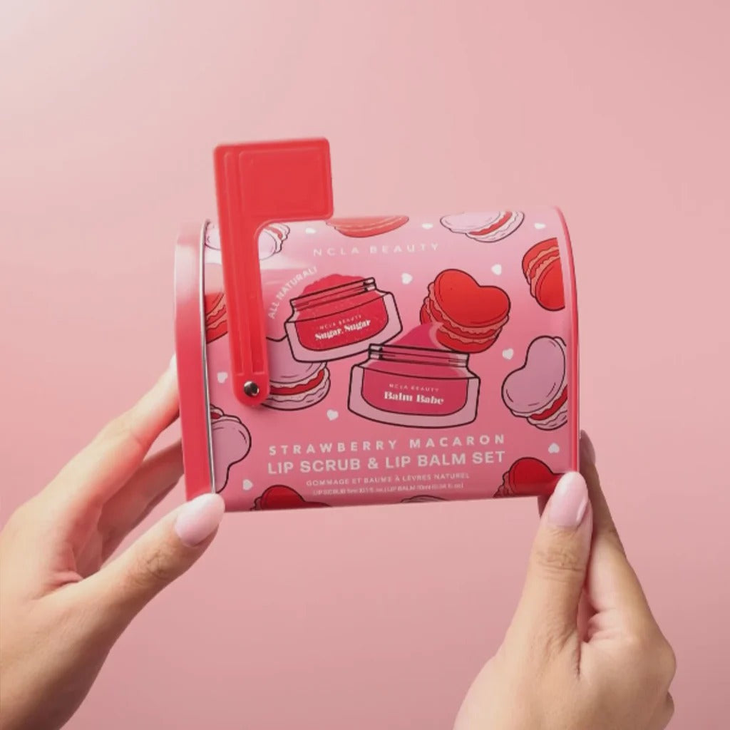 Strawberry Macaron Lip Treatment Set