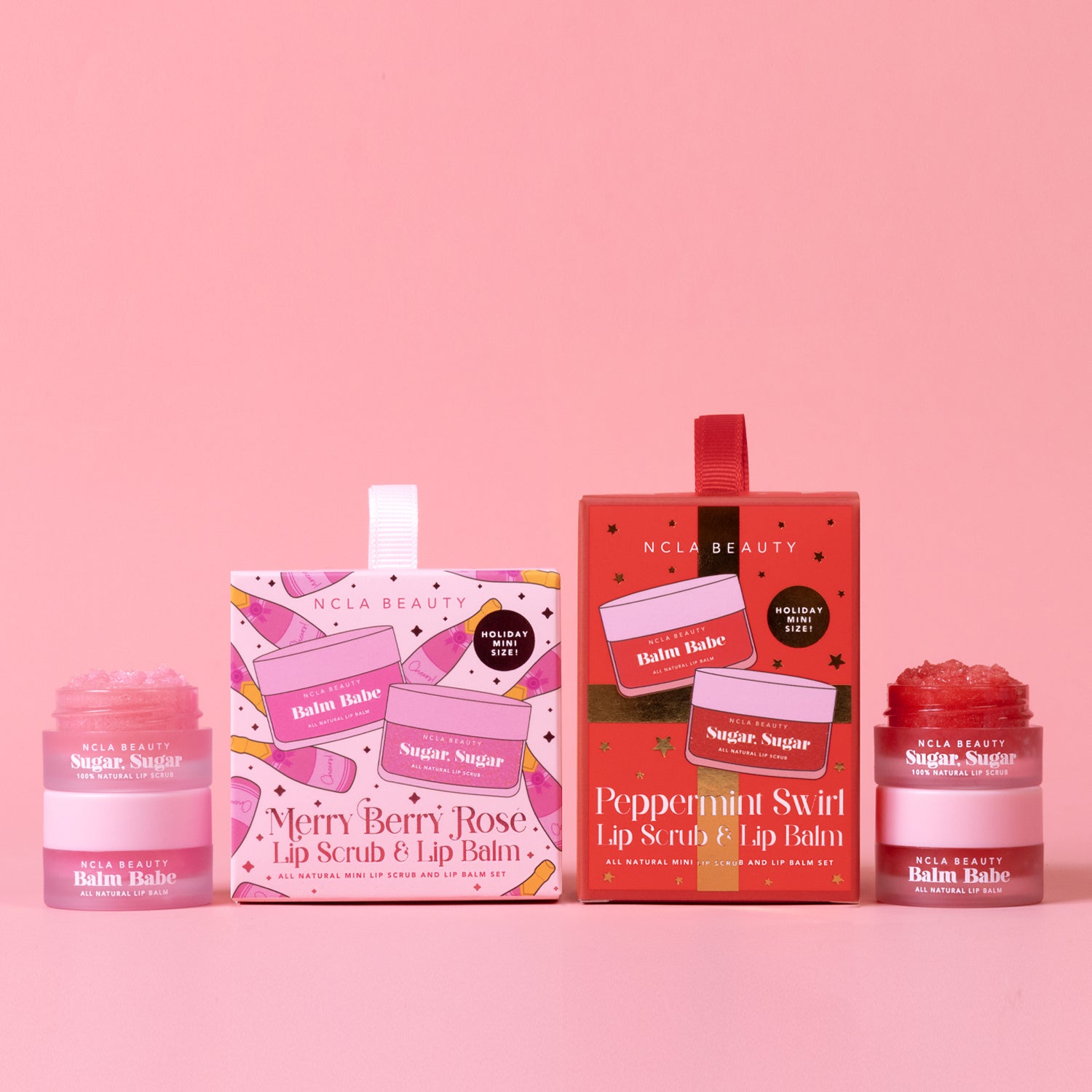 Merry Berry Rose Lip Scrub & Lip Balm Ornament Set