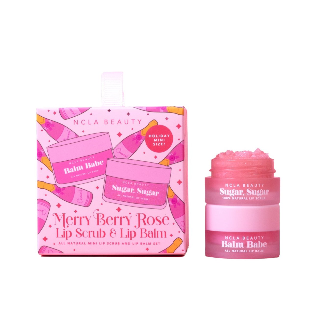 Merry Berry Rose Lip Scrub & Lip Balm Ornament Set