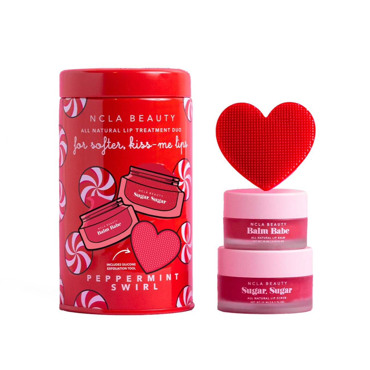 Peppermint Swirl Lip Care Duo + Lip Scrubber