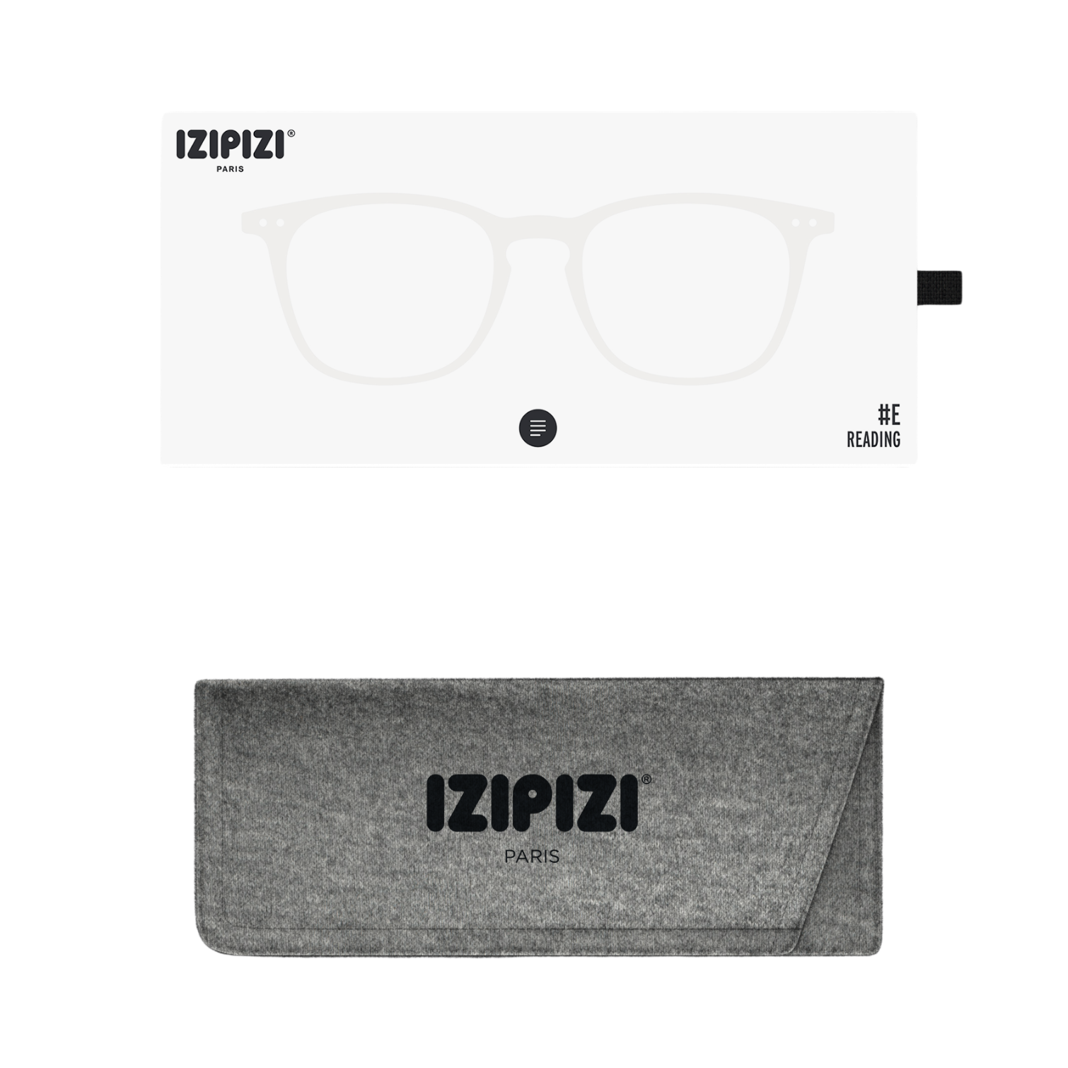 Gray case with 'IZIPIZI' branding on a white background