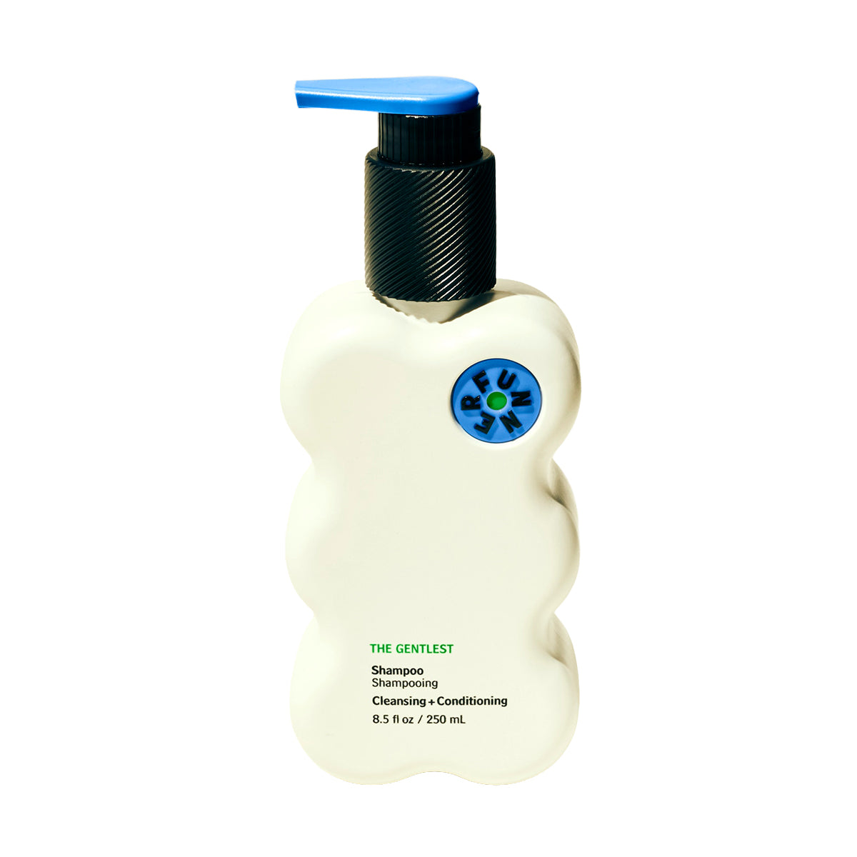 Funner's The Gentlest Shampoo bottle on a white background. 