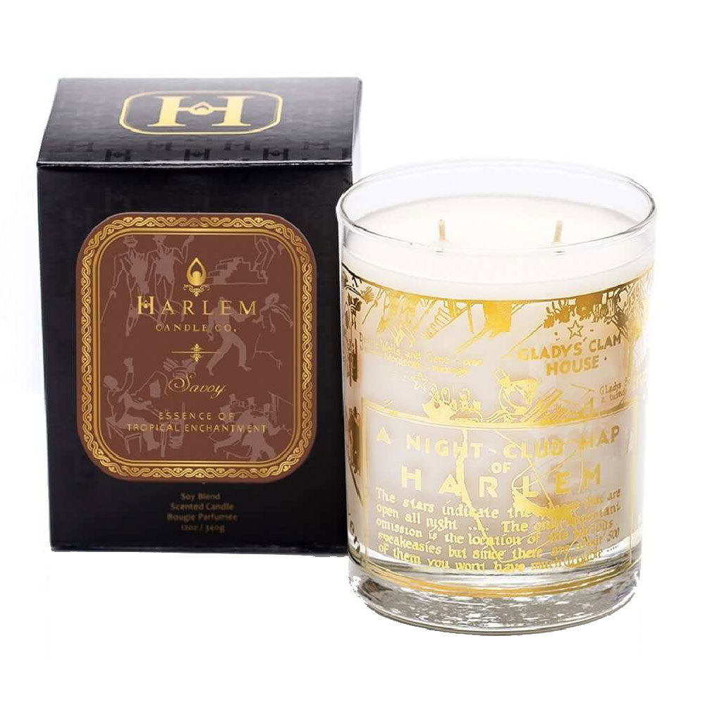 Savoy - 22k Gold Nightclub Map of Harlem Two-Wick Candle