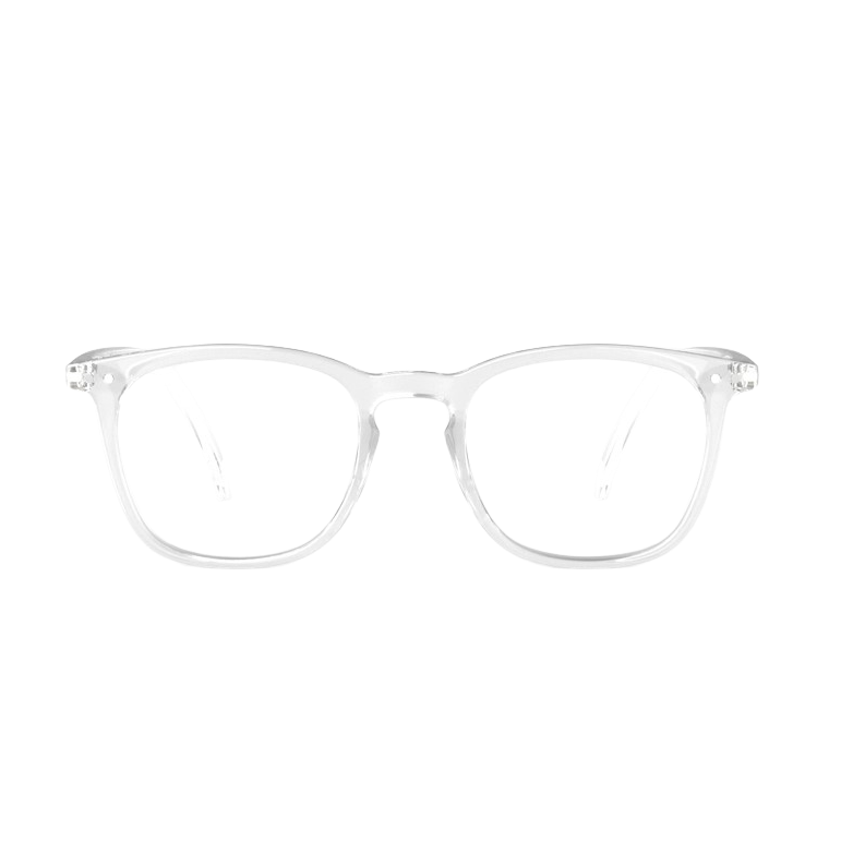 Clear eyeglasses on a white background