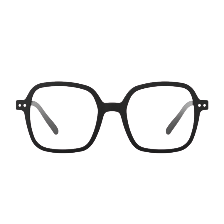 Black eyeglasses on a white background