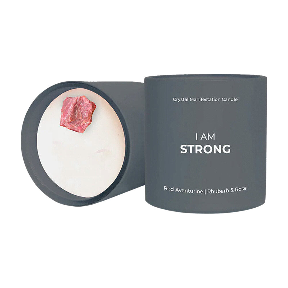 Crystal Manifestation Candle - I am Strong