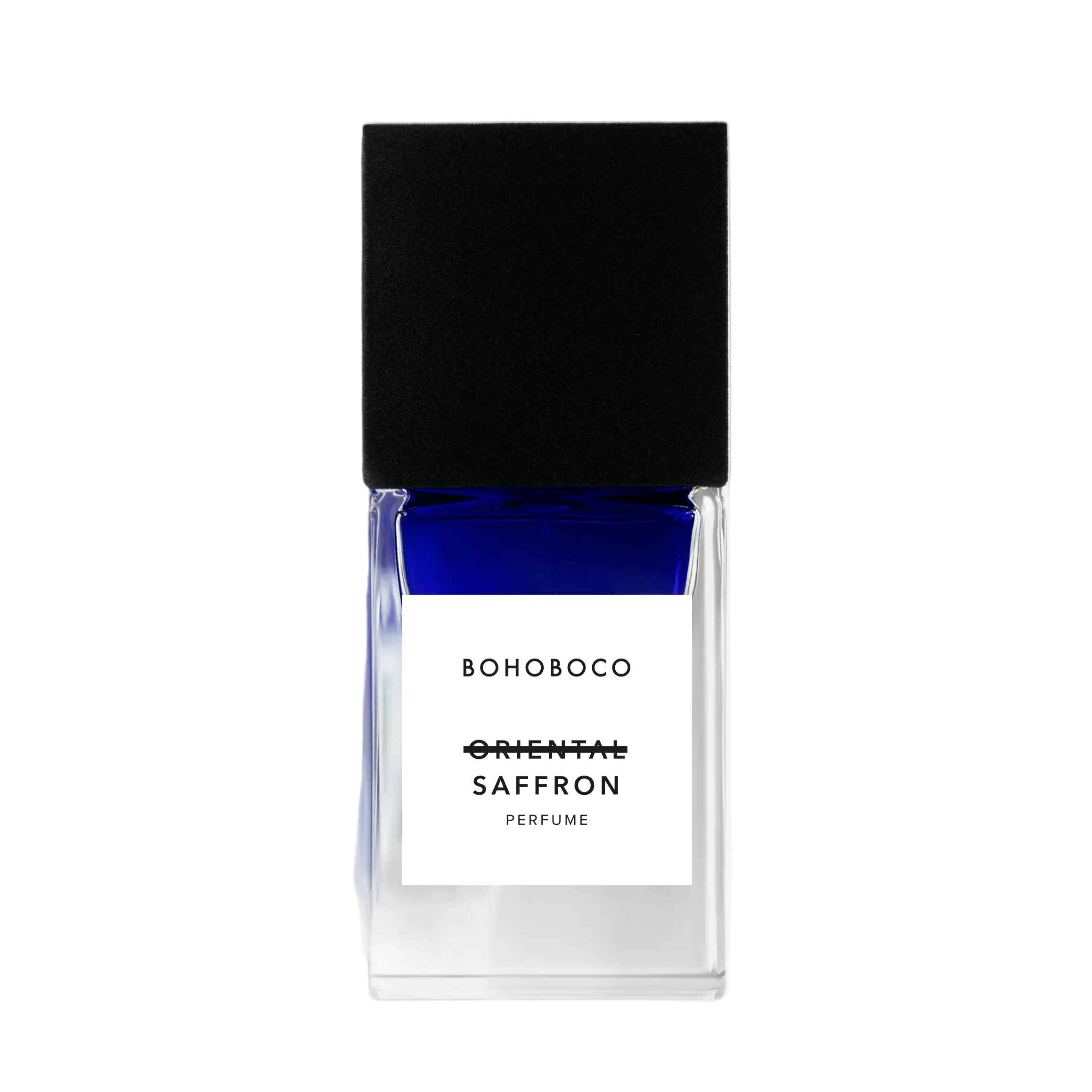 Bohoboco Oriental (word crossed out) Safrron Perfume bottle