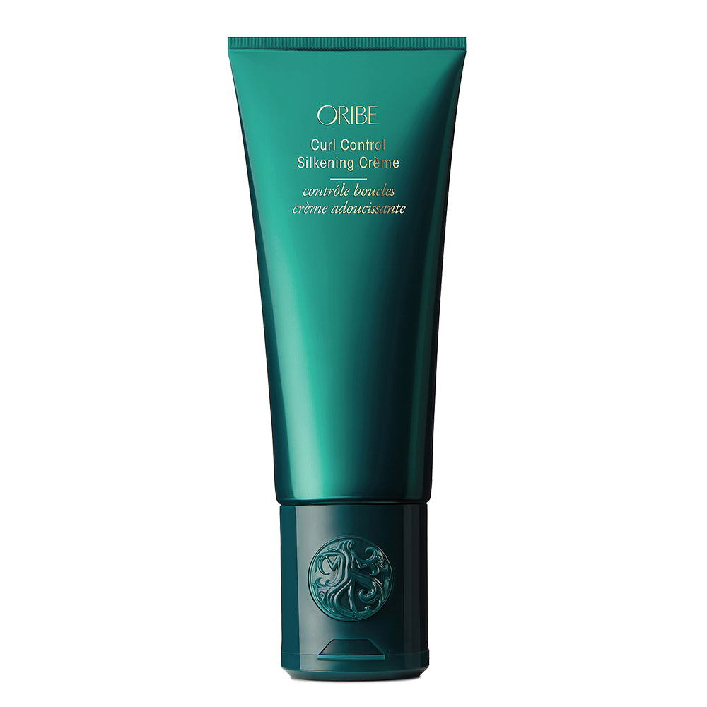 Oribe Curl Control Silkening Creme tube on a white background