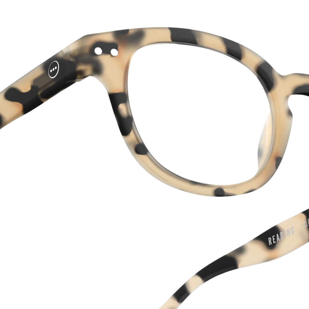 Light Tortoiseshell eyeglasses on a white background