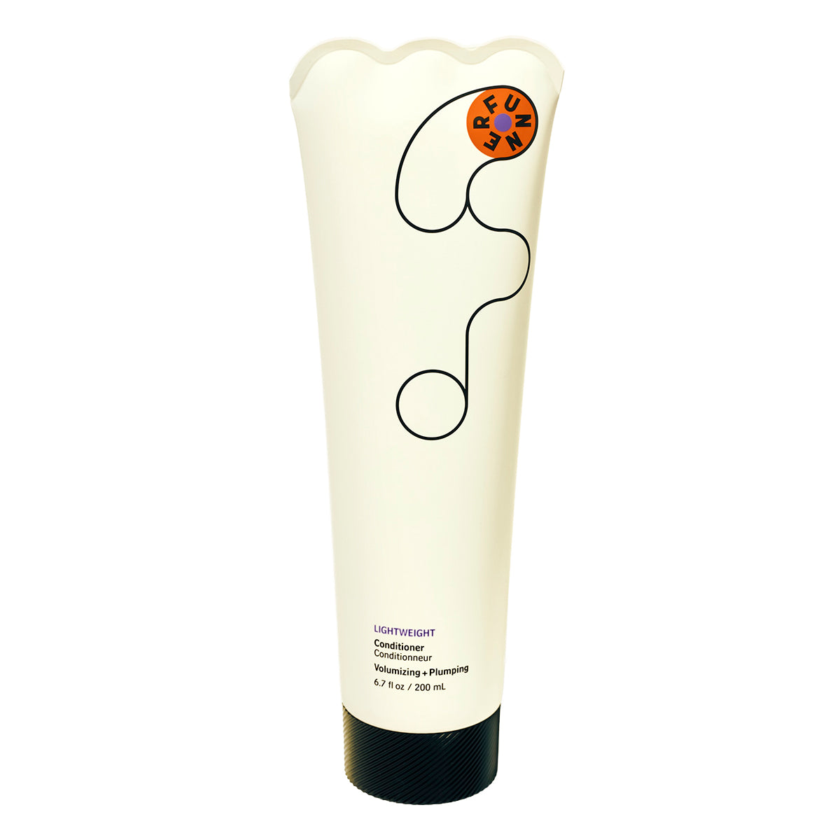 Tube of hair product with brand logo on a white background