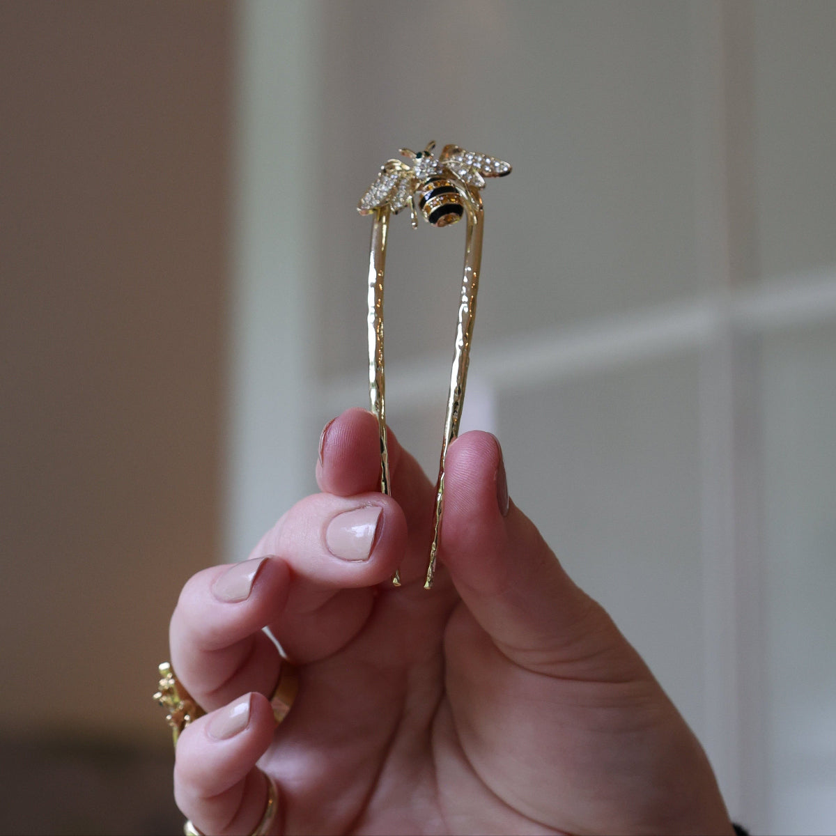 Stripey Bee Hairpin - Medium