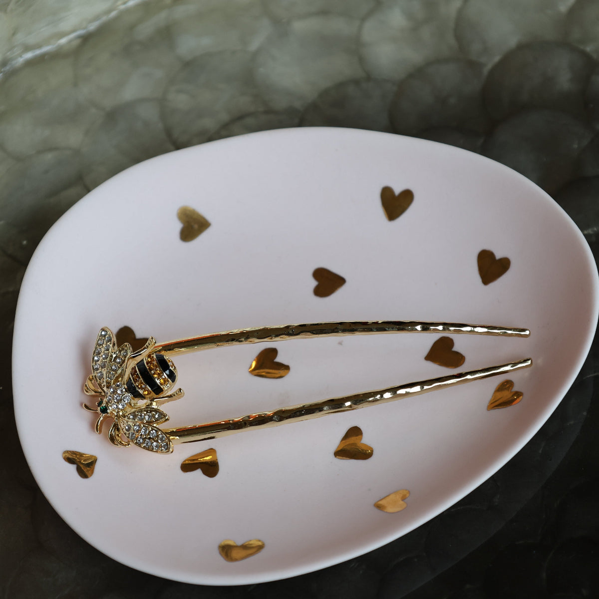 Stripey Bee Hairpin - Medium