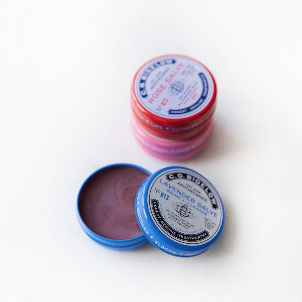 c.o. bigelow rose salve lip balm C.O. Bigelow Salve Trio