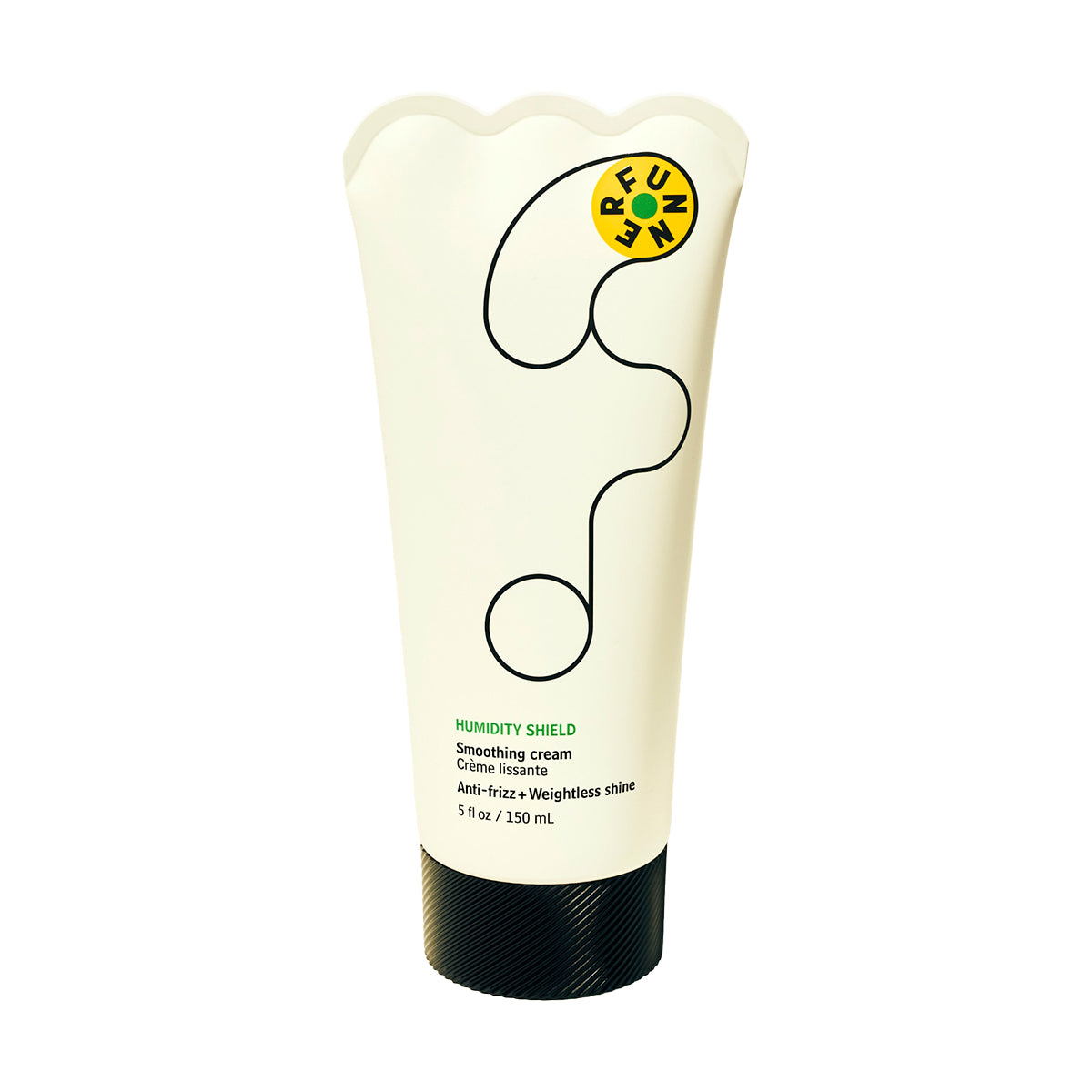 Tube of hair care product with brand logo on a white background