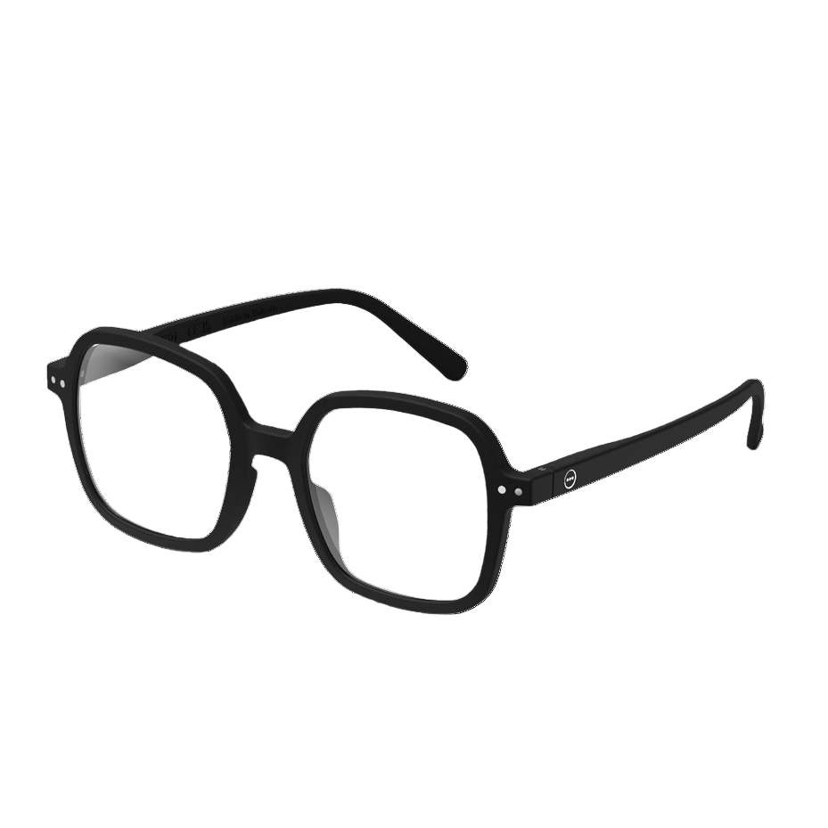 Black eyeglasses on a white background