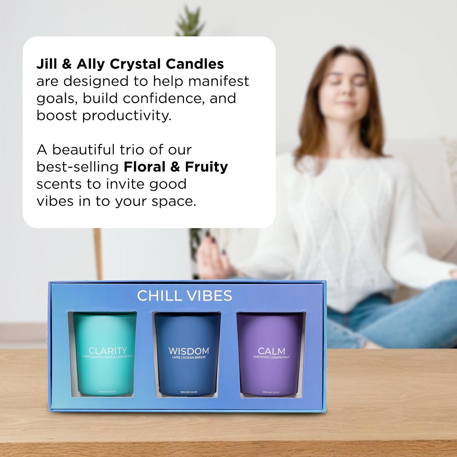 Chill Vibes Crystal Manifestation Votive Set