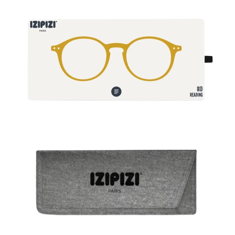 IZIPIZI eyeglasses with a gray case on a white background