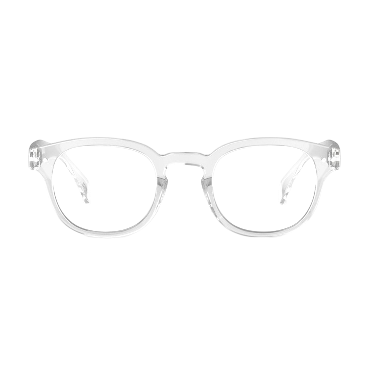 Clear eyeglasses on a white background