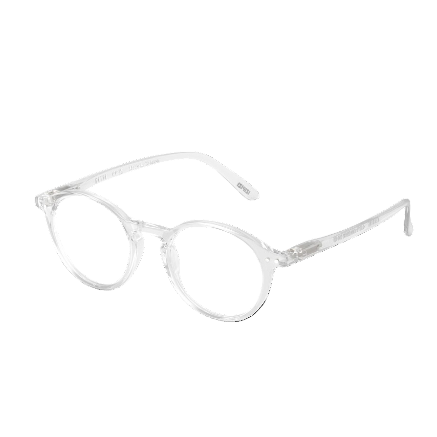 Clear eyeglasses on a white background