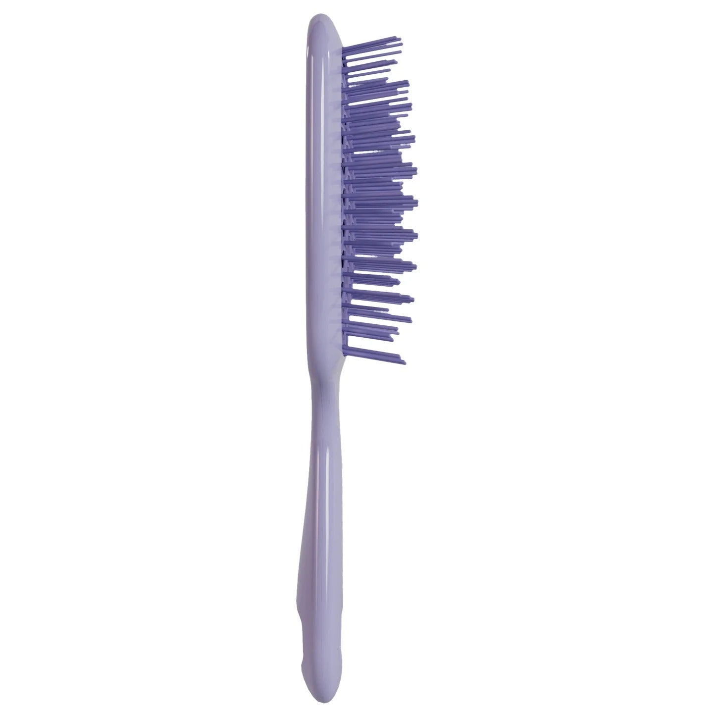 Purple hairbrush on a white background