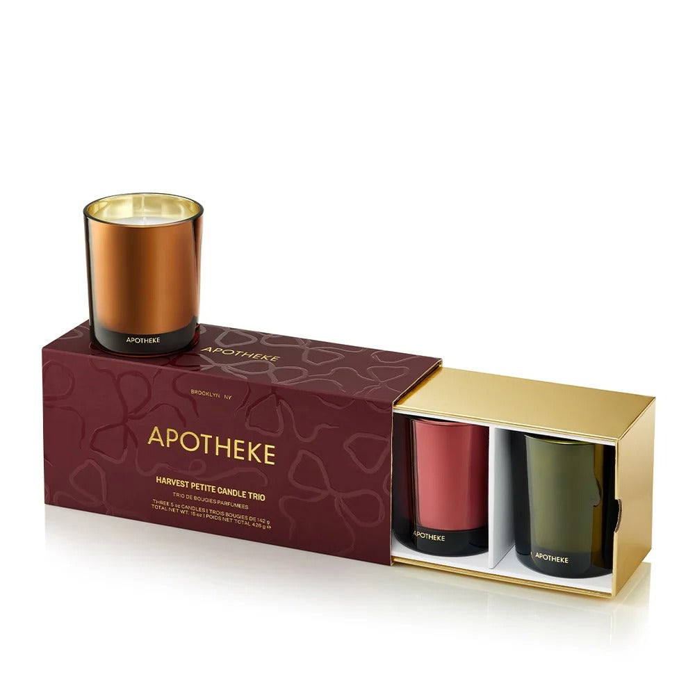 Apotheke candle set with three candles in a decorative box on a white background