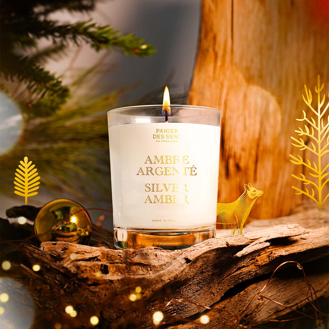 Silver Amber Scented Candle