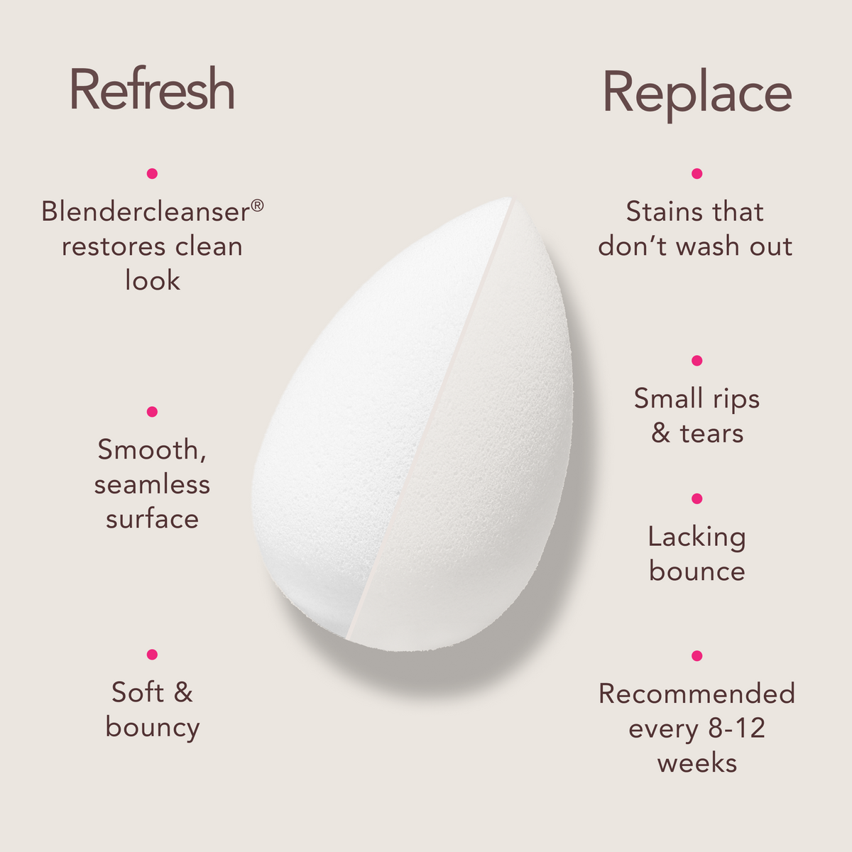 Teardrop-shaped product with text on a beige background