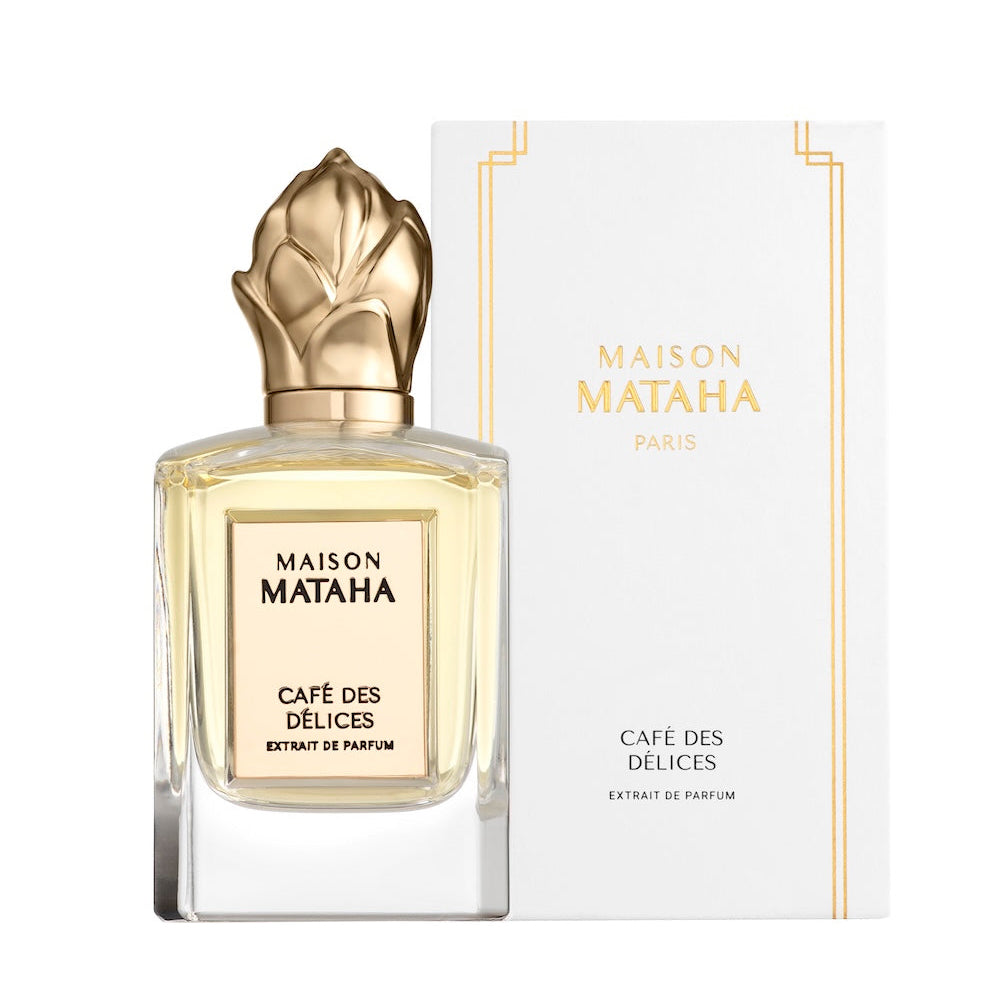 Perfume bottle and its packaging on a white background