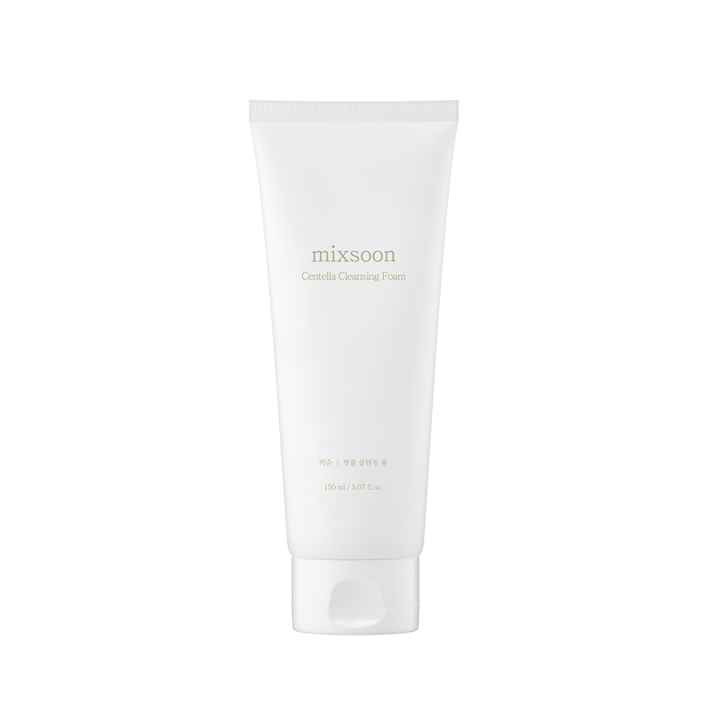 A tube of Mixsoon Centella Cleansing Foam centered on a plain white background.