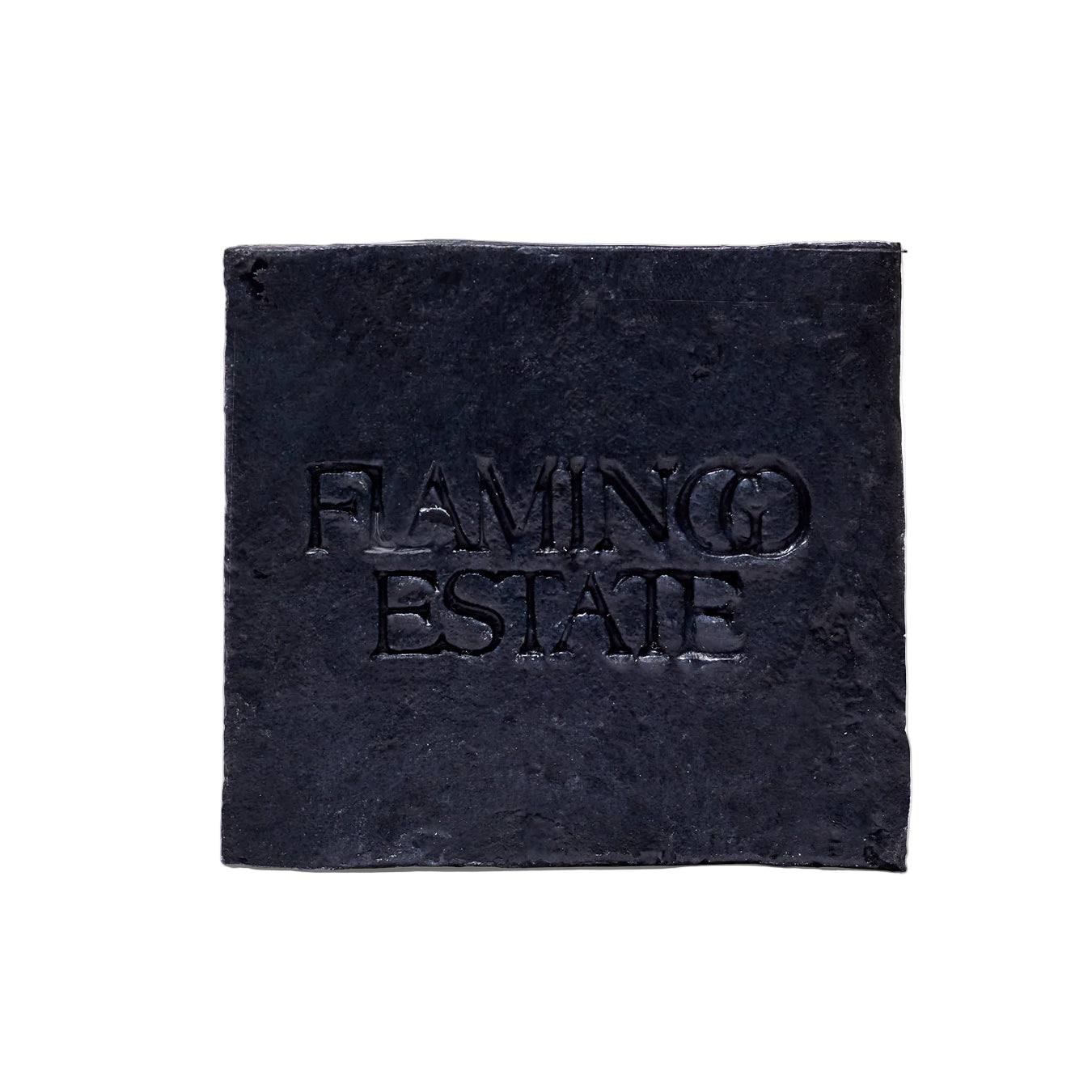 Flamingo Estate Charcoal Soap Brick on white background 