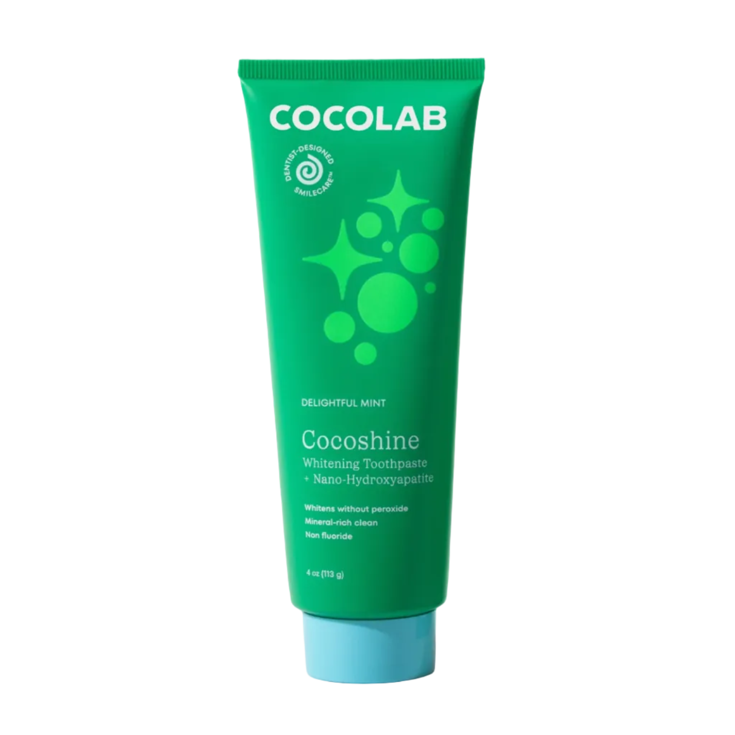 Cocolab Cocoshine toothpaste tube on a white background