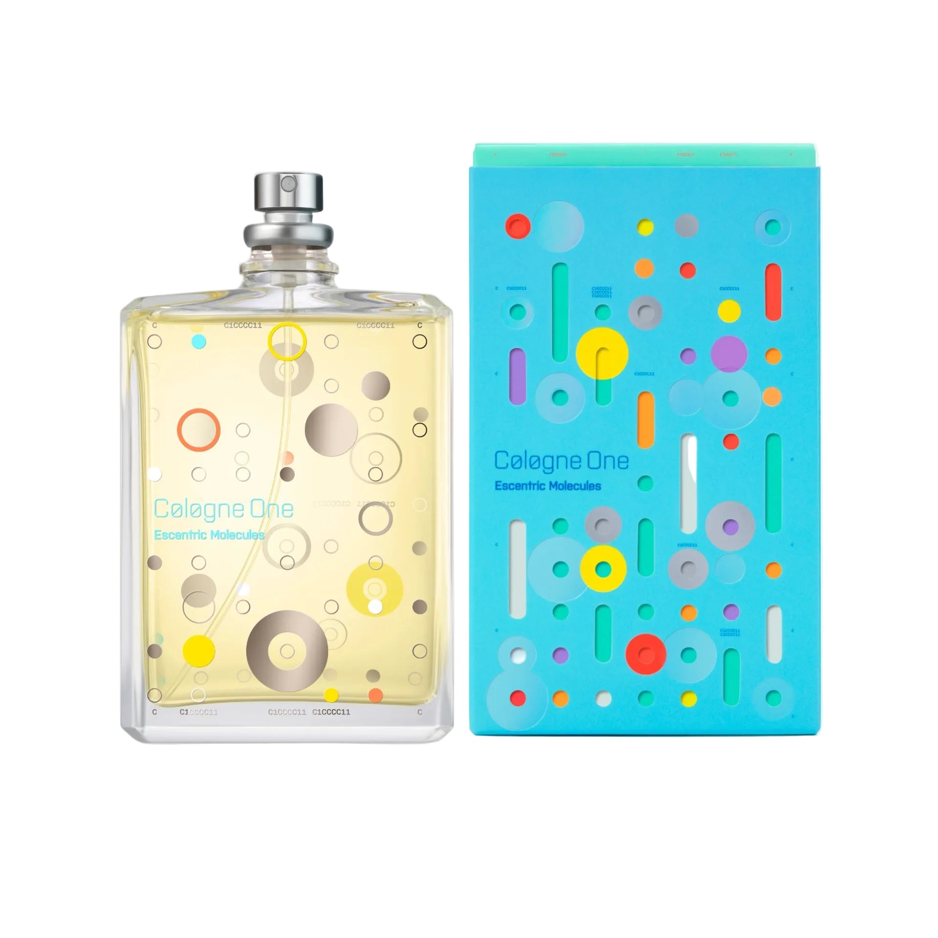 ESC Cologne One Perfume bottle and packaging with colorful design on a white background