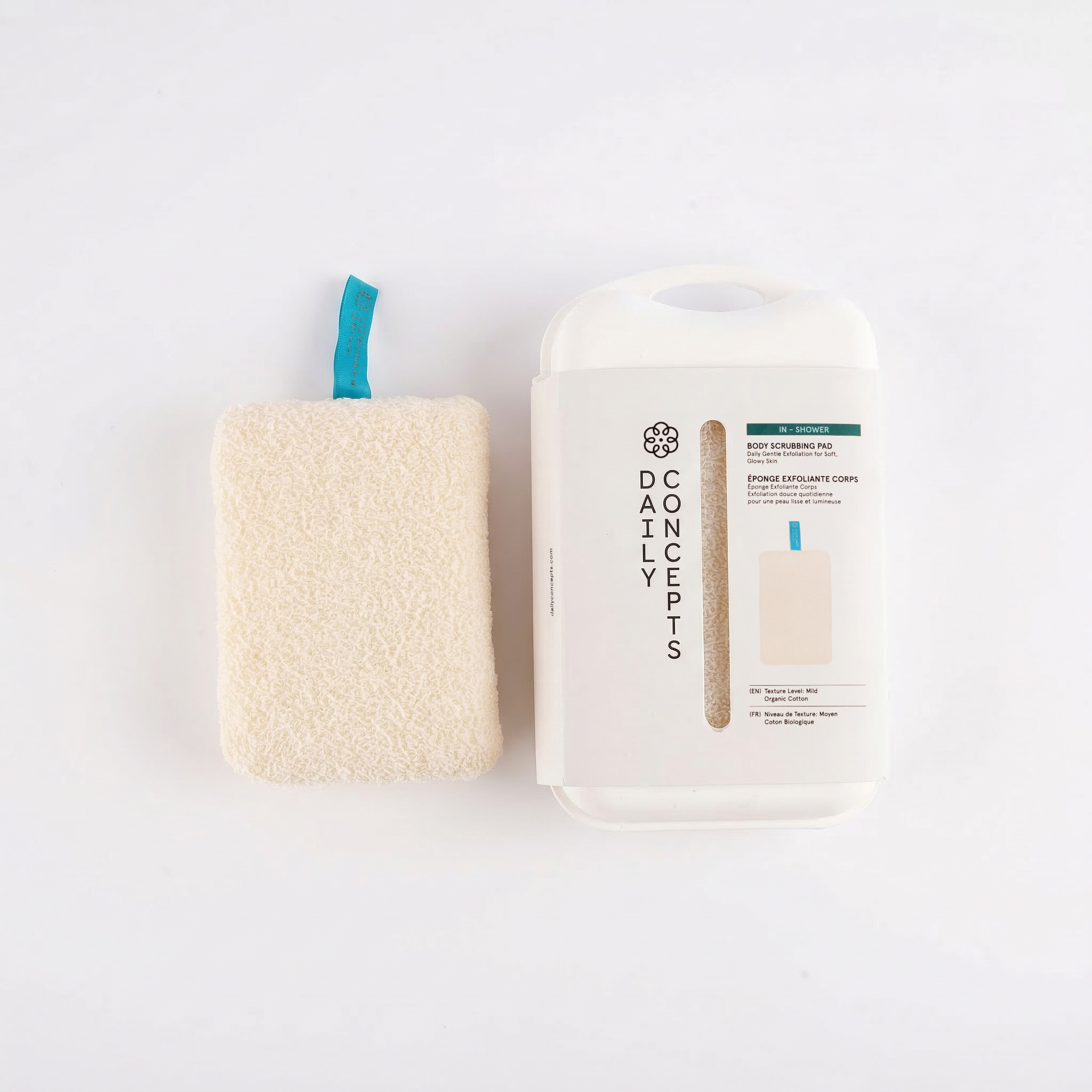 Gentle Exfoliating Pad and packaging with 'Dailylly' branding on a white background