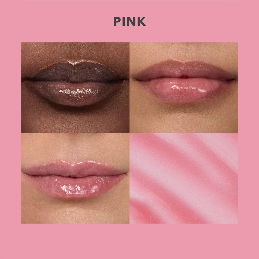 Collage of models wearing Dr Dennis Pink tint 