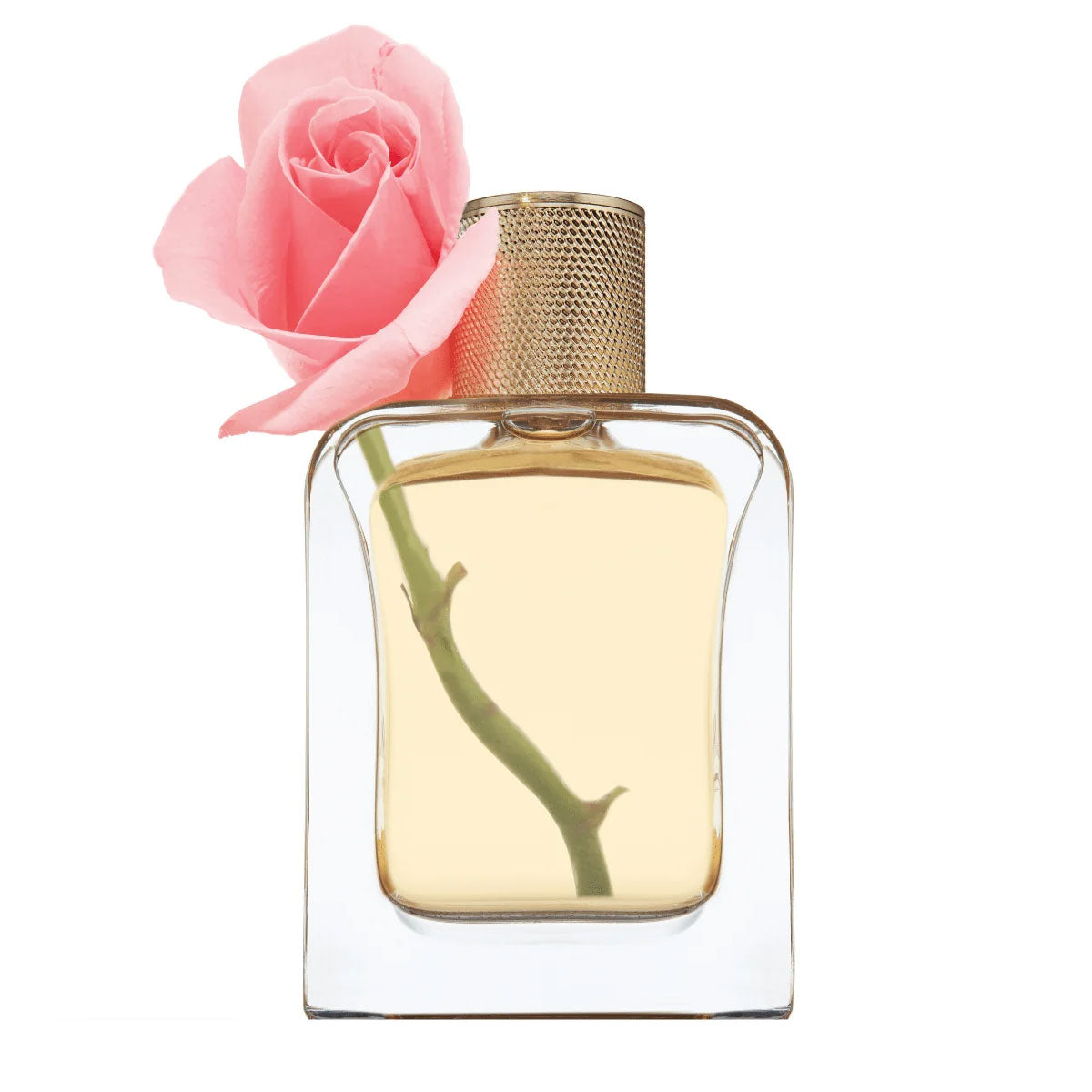 Veronique Gabai Desert Rose Eau de Parfum with Rose in bottle.