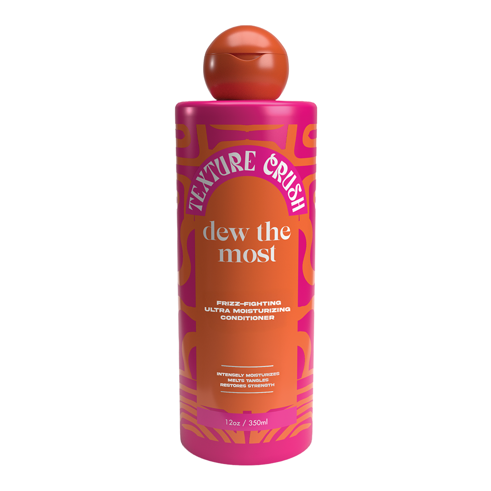 Texture Crush bottle with pink and orange design on a white background