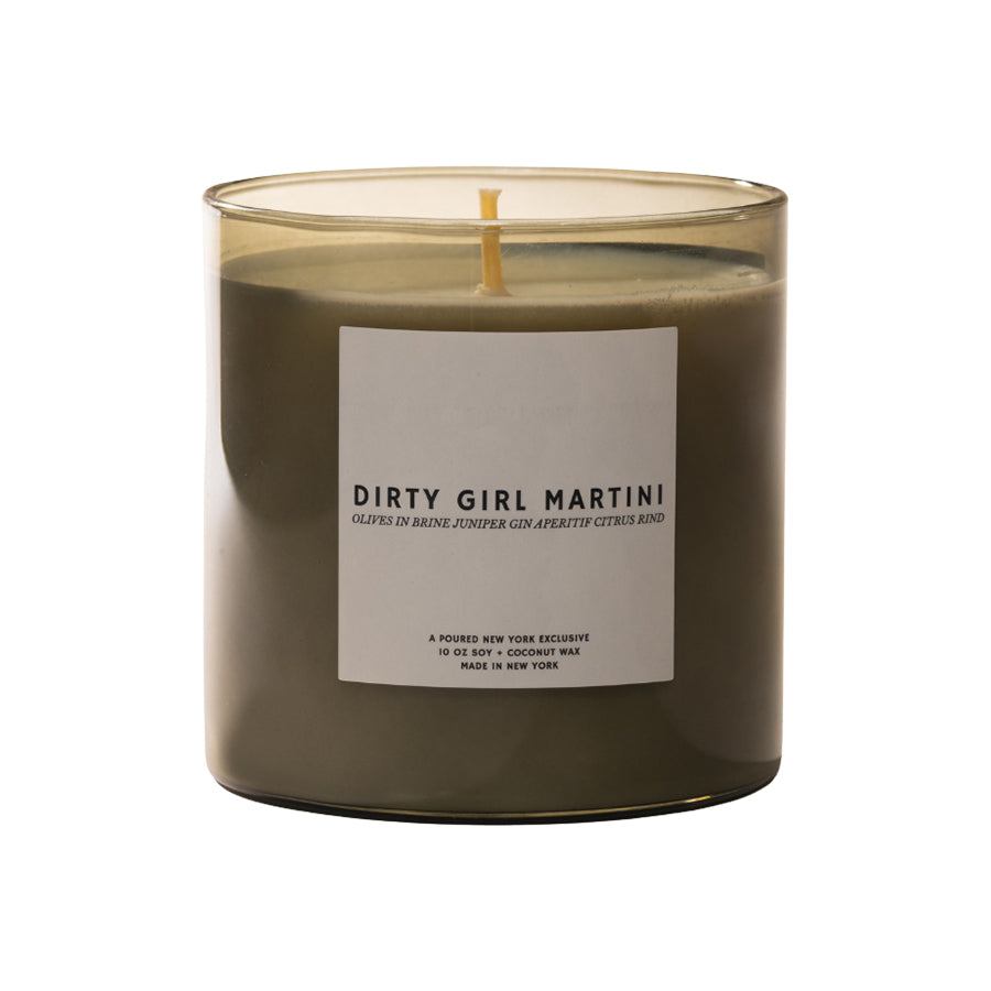 Candle with a label on a white background