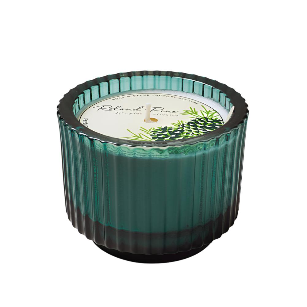 Roland Pine Ribbed Glass Candle