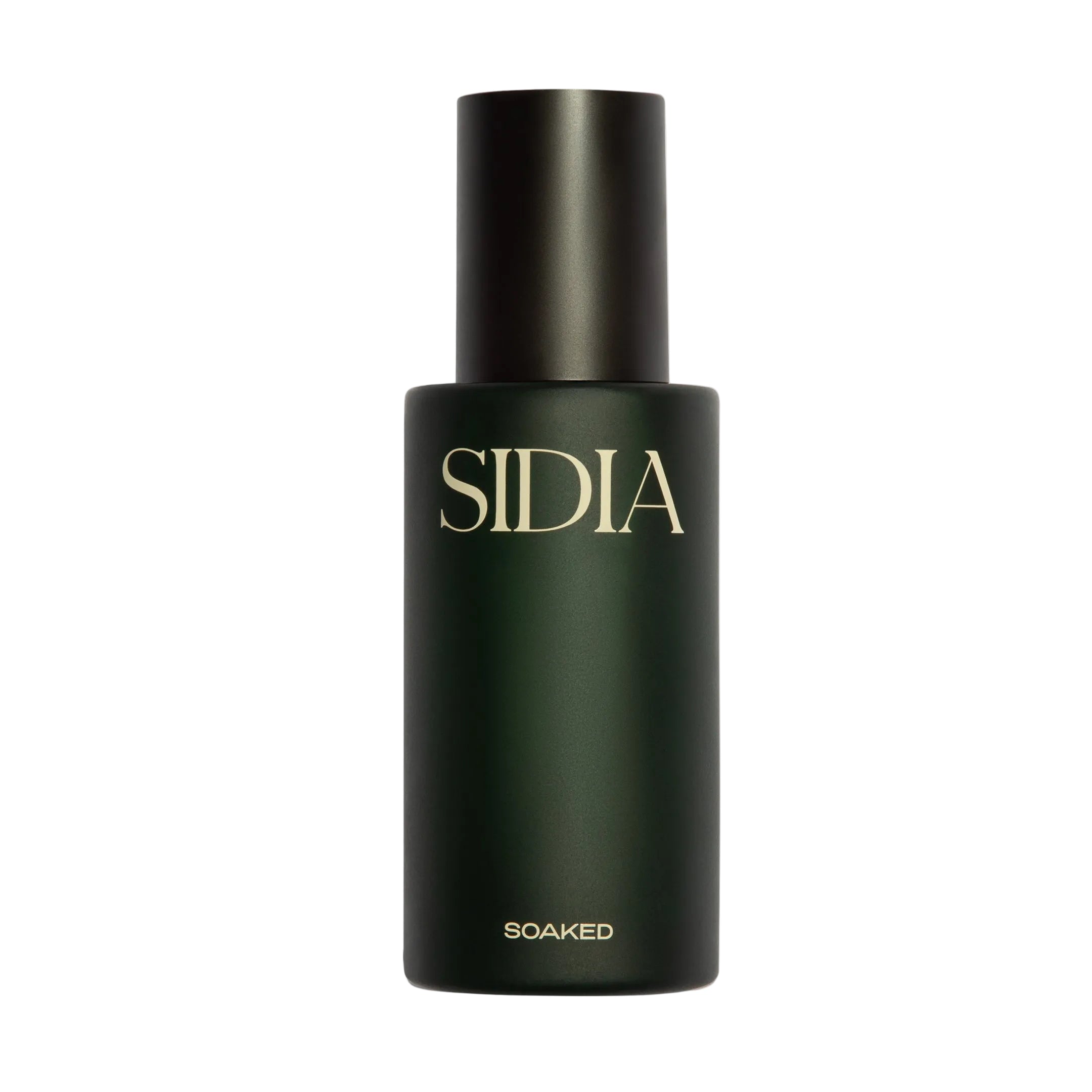 Dark green bottle with 'SIDIA' branding on a white background