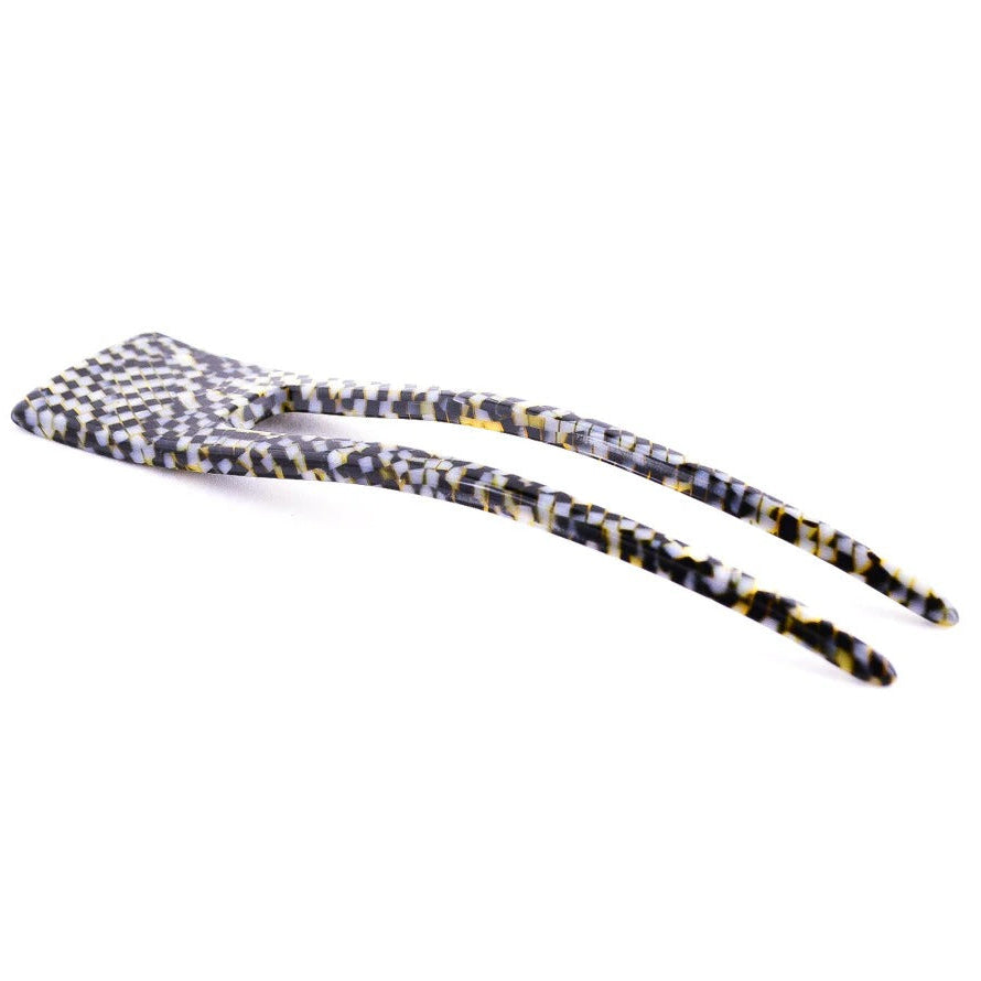 Side view of the opera style French Chignon  on a white background