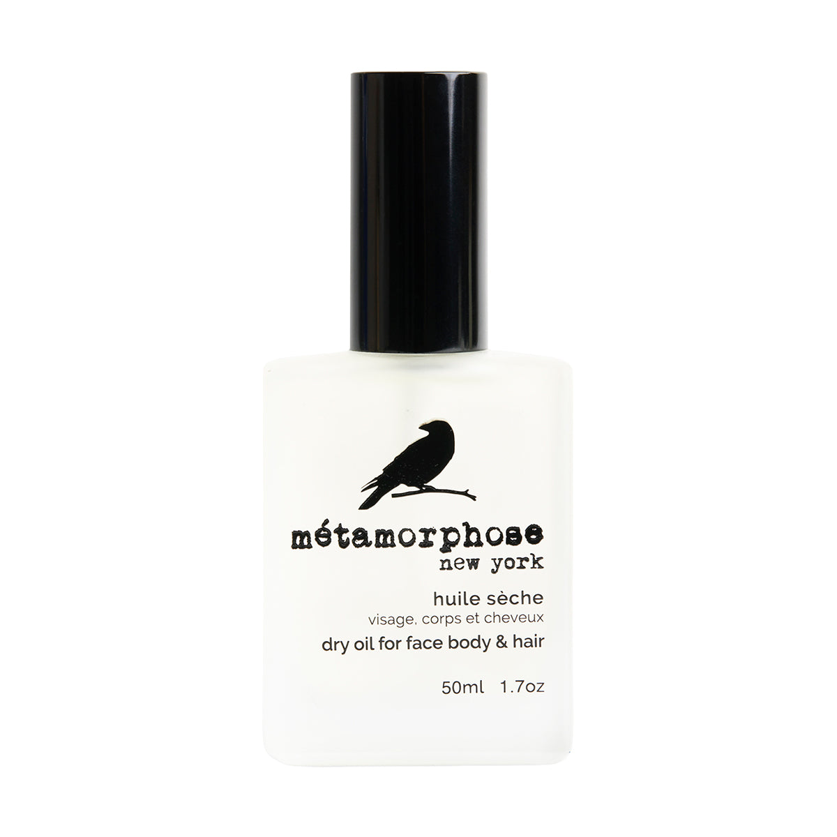 Métamorphose New York dry oil bottle on a white background