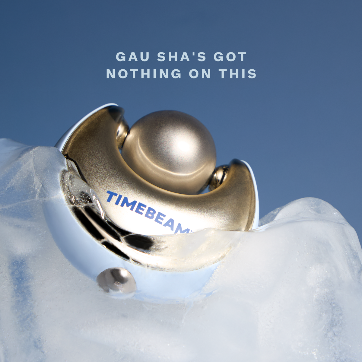 Timebeam Beauty - Ice Baby Cryo Facial Roller embedded in ice