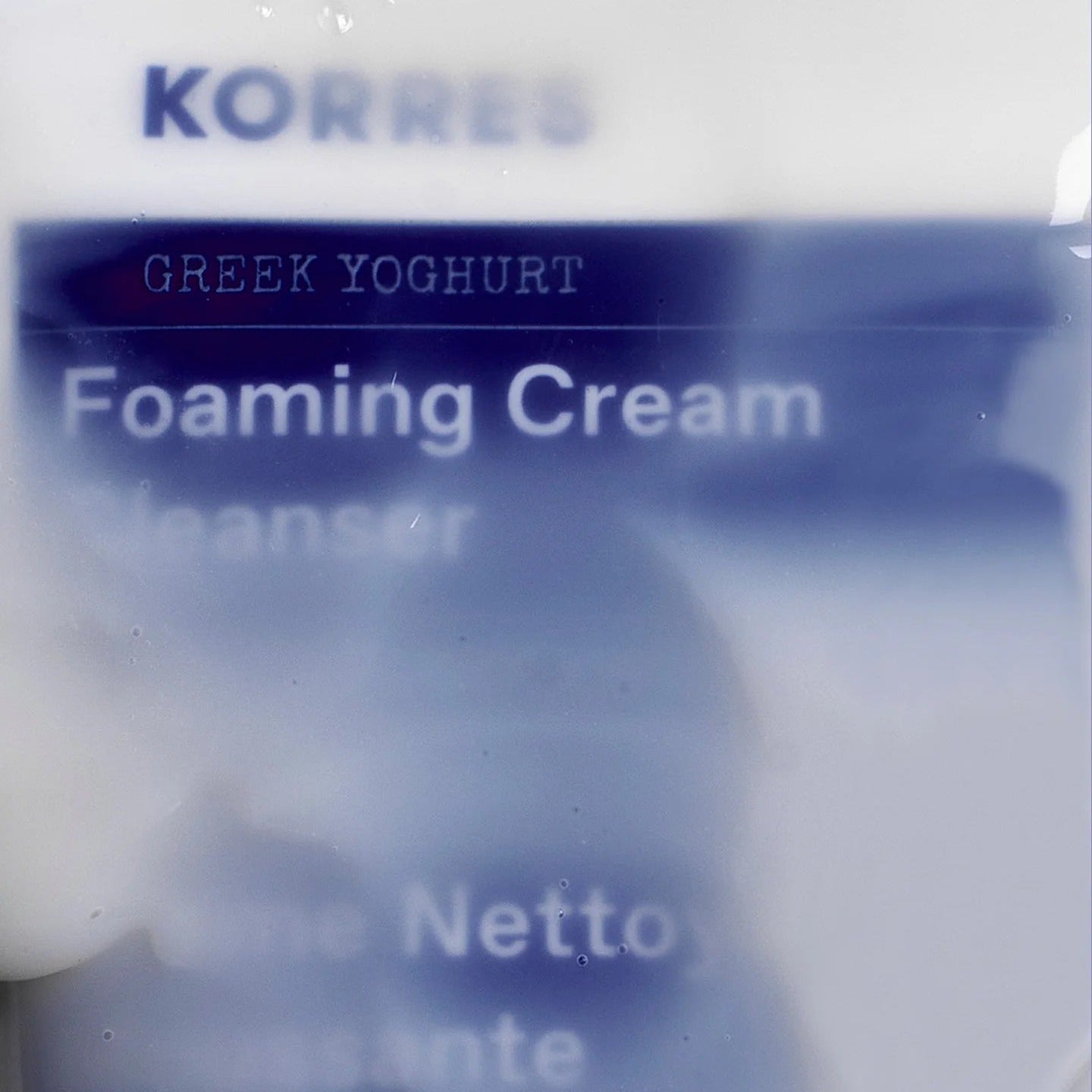 Korres Greek Yoghurt Foaming Cream Cleanser packaging with visible branding.