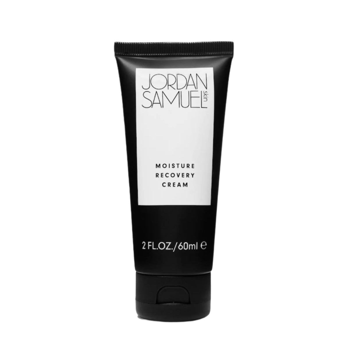 Black tube of Jordan Samuel moisture recovery cream on a white background