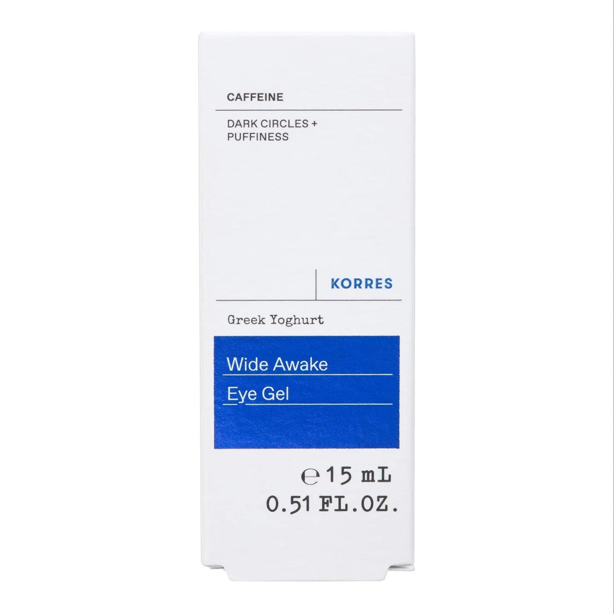 Korres Wide Awake Eye Gel packaging on a white background