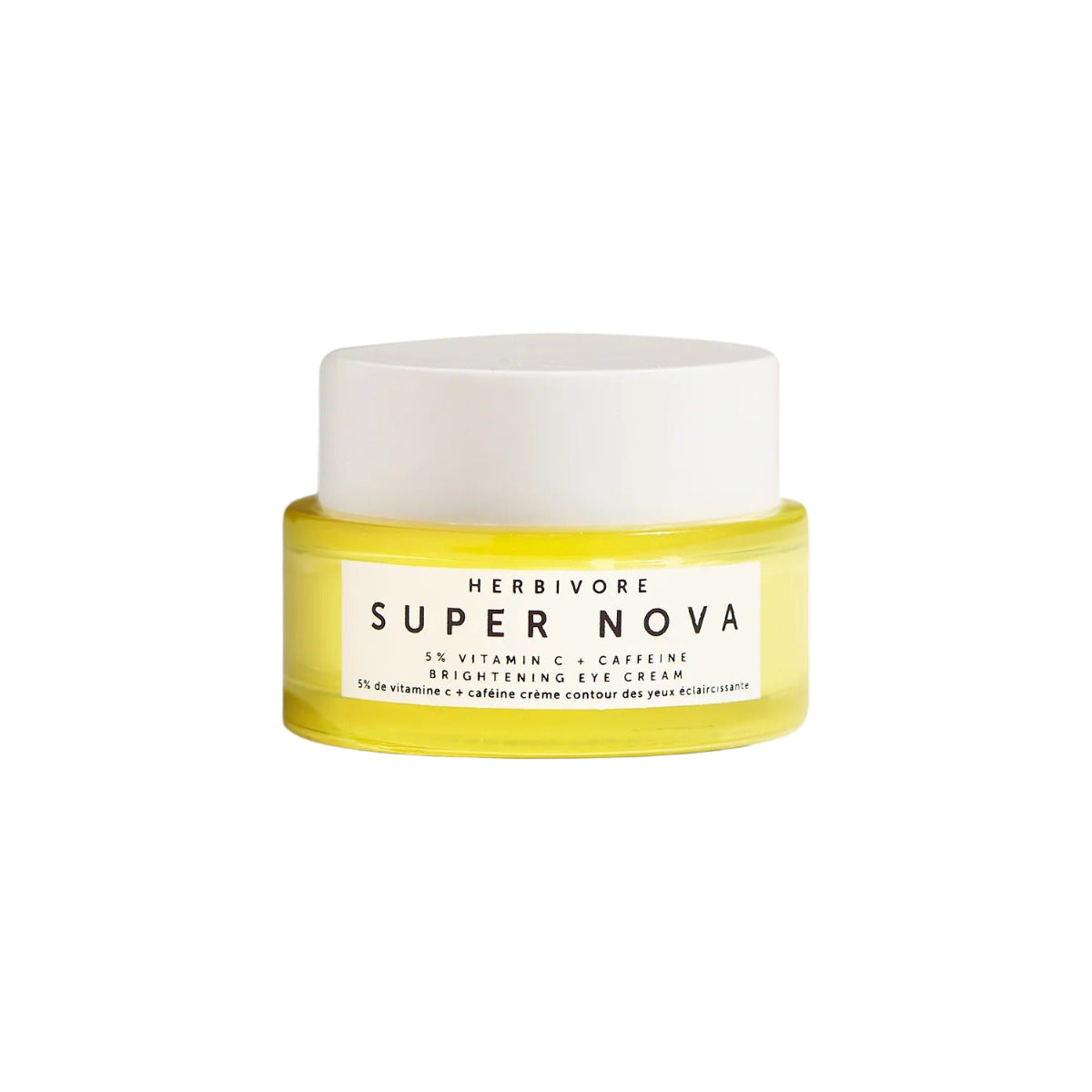 Herbivore Super Nova eye cream jar on a white background