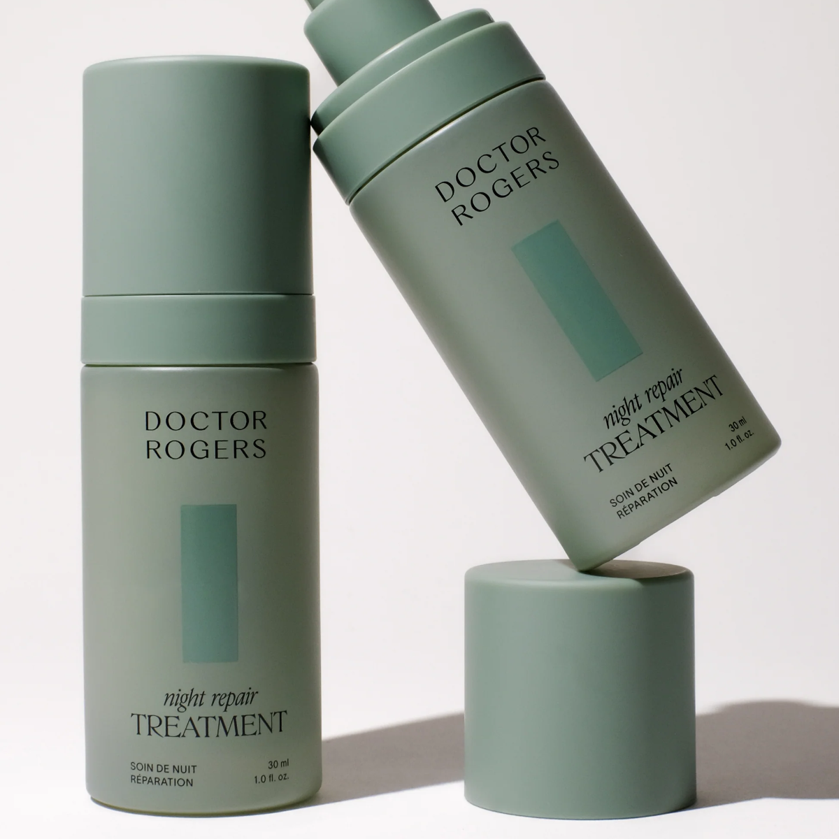 Two skincare products from 'Doctor Rogers' on a light background