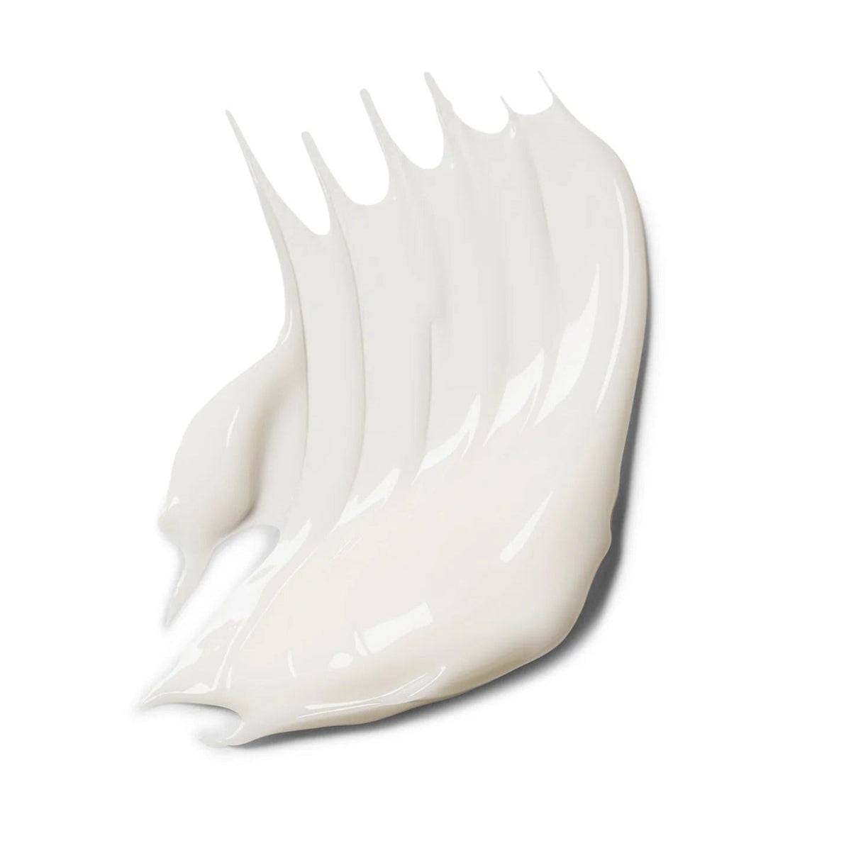 White cream swatch on a white background